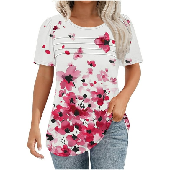 Women Blouses for Work White Red Shirts for Women Trendy Summer Clothes Outfits Women Over 50 Everyday