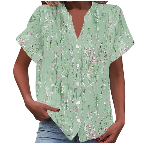 Women Blouses for Work White Summer Tees for Women 2025 Women Short Sleeve Tops Cotton Buy Again My Orders