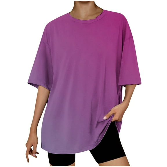 Women Blouses for Work White Womens T Shirts Loose Fit Graphic Letter Print Tee