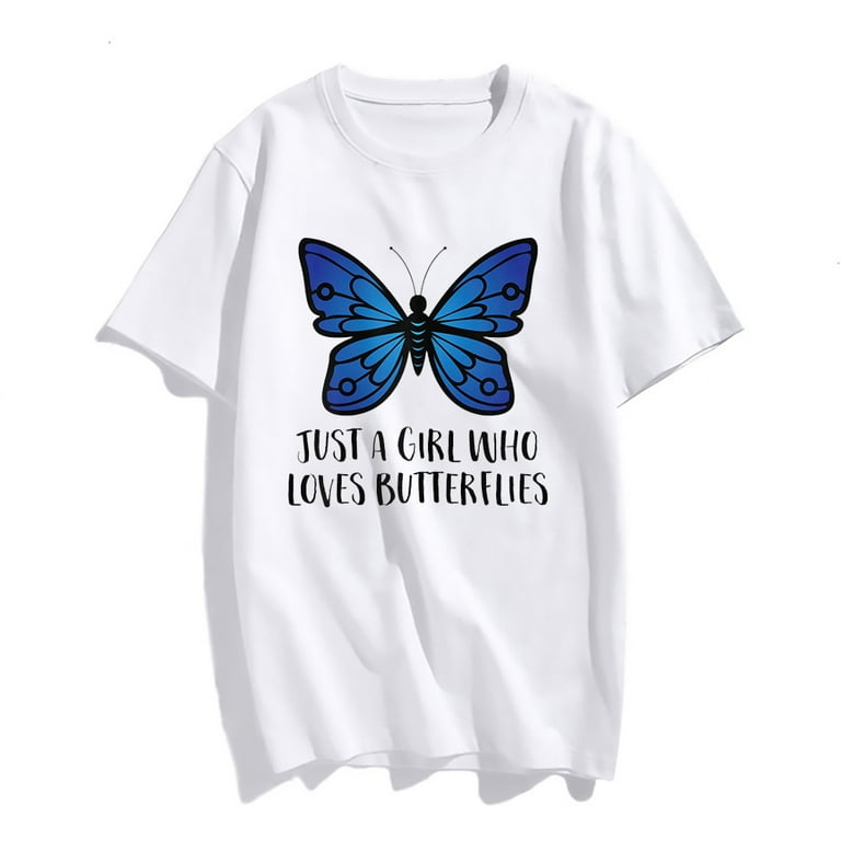 Funny Graphic Just A Girl Who Loves Butterflies Tee Shirt Funny Graphic Just A Girl Who Loves Butterflies Tee Shirt