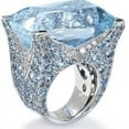 thumbnail image 1 of Women Blue Stone Princess Cut Crystal Wedding Engagement Rings, 1 of 1