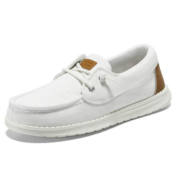 Women Boat Shoes Business Casual Shoes with Arch Suppprt Lightweight Cloud White Size 6