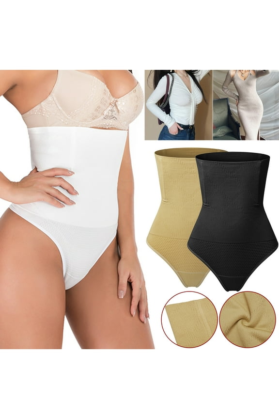 Women Body Shaper High Waist Butt Lifter Tummy Control Panty Slim Waist Trainer, White, XS/S