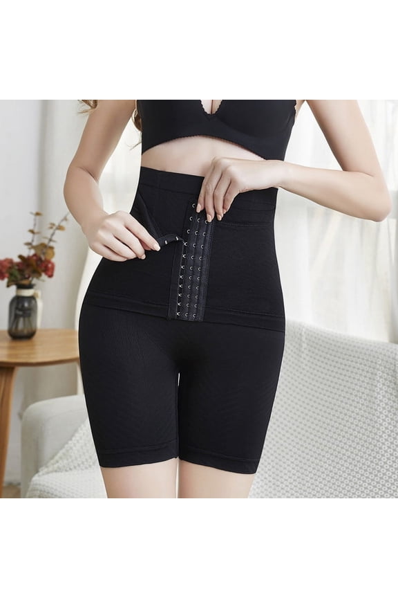 Women Body Shaping Pants Adjust Buckles Buttock Lifting Belly Slimming High Waist Tights Black XL/XXL(127149lb)