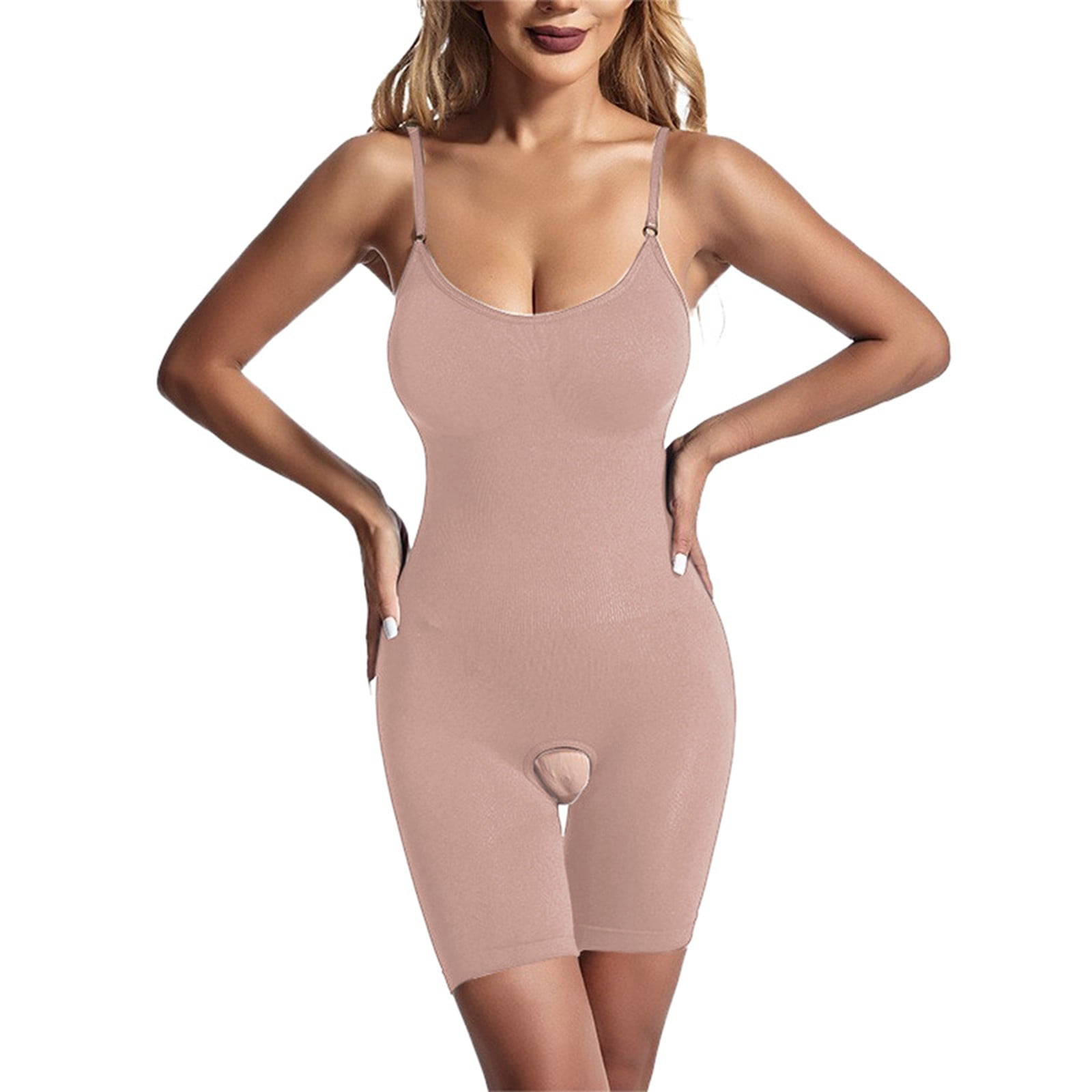 Women Body Tight Solid Color Lifting Supporting Open Straps Shorts Body