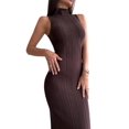 thumbnail image 1 of Women Bodycon Maxi Dress Casual Long Dresses Brown S, 1 of 7