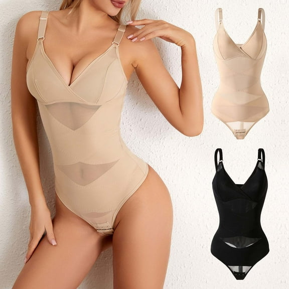 Women Bodysuit Briefs Full Body Shaper Underwear Seamless Control High Compression Shapewear Mesh Slimming Bodysuits