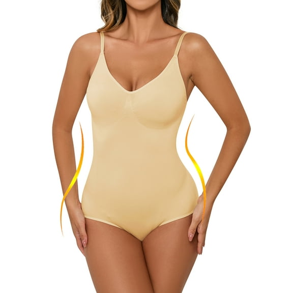 Women Bodysuit Tummy Control Shapewear Seamless Sculpting Thong Body Shaper