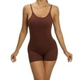 thumbnail image 1 of Women Bodysuit Unitard Shorts Workout Jumpsuits Rompers Adjustable Strap One Piece Gym Yoga Summer Outfits (Small, Coffee), 1 of 7