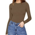 thumbnail image 1 of Women Bodysuits Crew Neck Long Sleeve Bodysuit Comfortable Against The Skin Tops Body Suits Clothing, 1 of 4
