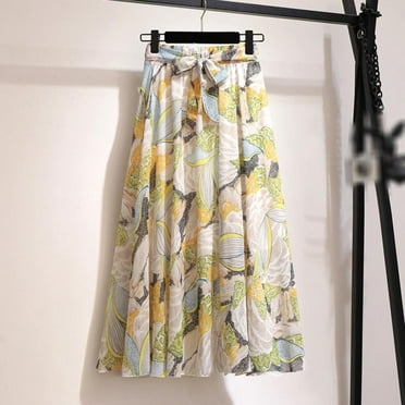 Mixpiju Women's Long Tulle Skirt Spring Summer Elastic Chiffon ...