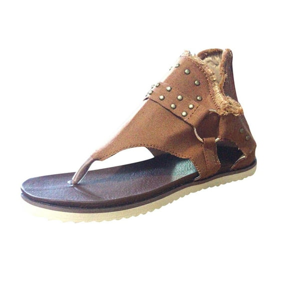 Women Bohemian Gladiator Fringe Casual Sandals Clip Toe Flip Flops Sandals Ankle Boots Beach Shoes