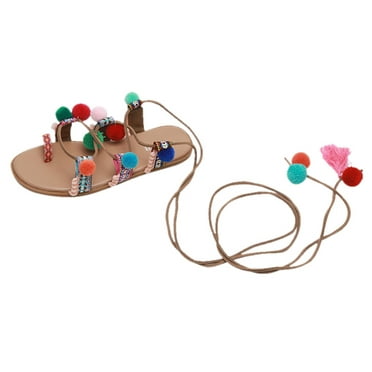 New Summer Sculptured Ethnic Style Flat Shoes With Clamping Feet ...