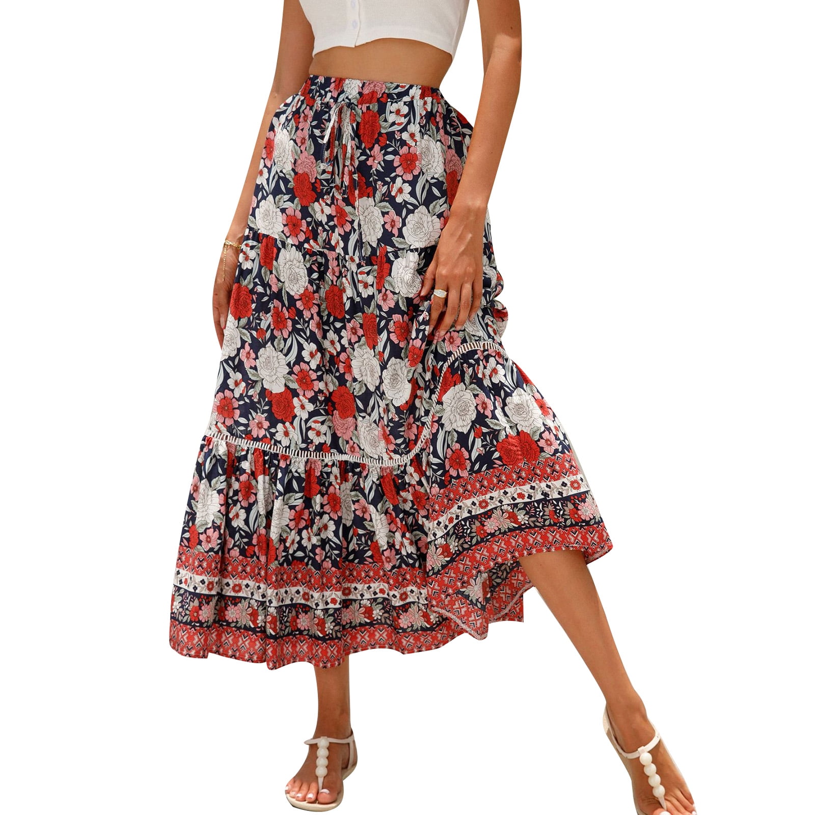 Floral Long Skirt-Waist 22 to 26