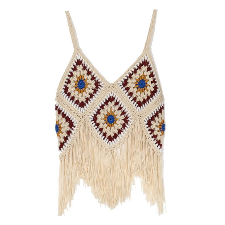 Tassel Fringe Boho Crochet Blouse Tassel Fringe Boho Crochet Blouse