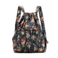 thumbnail image 1 of Women Boho Floral Print Drawstring Backpack Foldable Sports Tote Bag Sackpack, 1 of 8