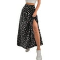 thumbnail image 1 of Women Boho Floral Slit Maxi Skirt Split Thigh High Waisted Long Sexy Skirt, 1 of 7
