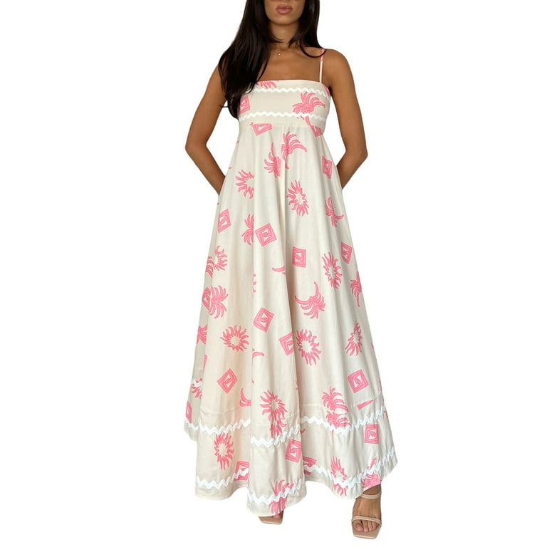 Graphic Print Flowy High-Low Summer Dress Graphic Print Flowy High-Low Summer Dress
