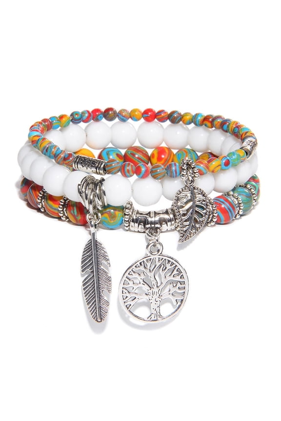 Women Boho Handmade Natural Stone Crystal Bead Wrap Bracelets, Crystal Stone Variety Beads Strand Bracelet