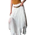 thumbnail image 1 of Women Boho Long Skirts Elastic Waist Chiffon Bohemian Midi Skirts Irregular Skirts Aesthetic Clothes, 1 of 6