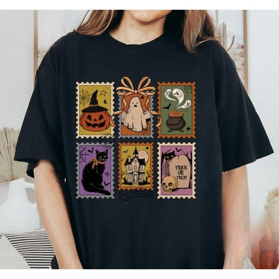 Women Boho Tee Black S-5XL Relaxed Fit Printed USA Casual Short Sleeve Cotton T-Shirt Top Athletic Comfort