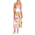 thumbnail image 1 of Women Boho Y2K Graffiti Cami Long Dress Colorful Spaghetti Strap Square Neck Flowy Maxi Dress Beach Vacation A-line Sundress, 1 of 7