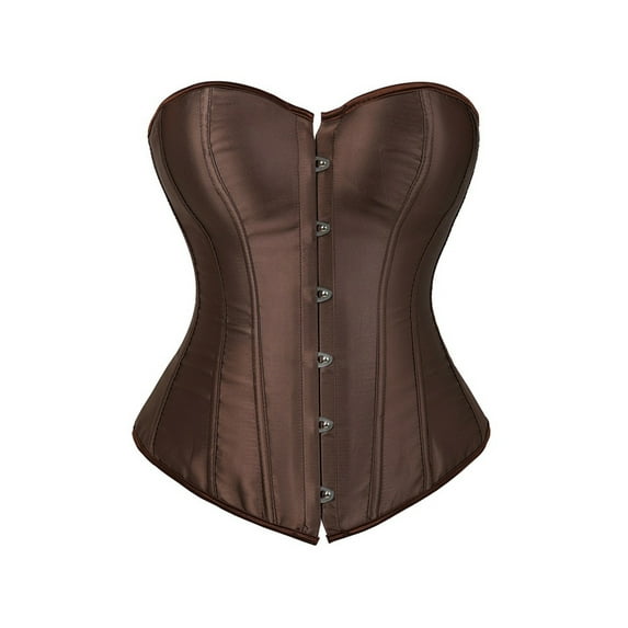 Women Boned Corset Top Overbust Bustier Body Shaper Top Vintage Waist Trainer Plus Size