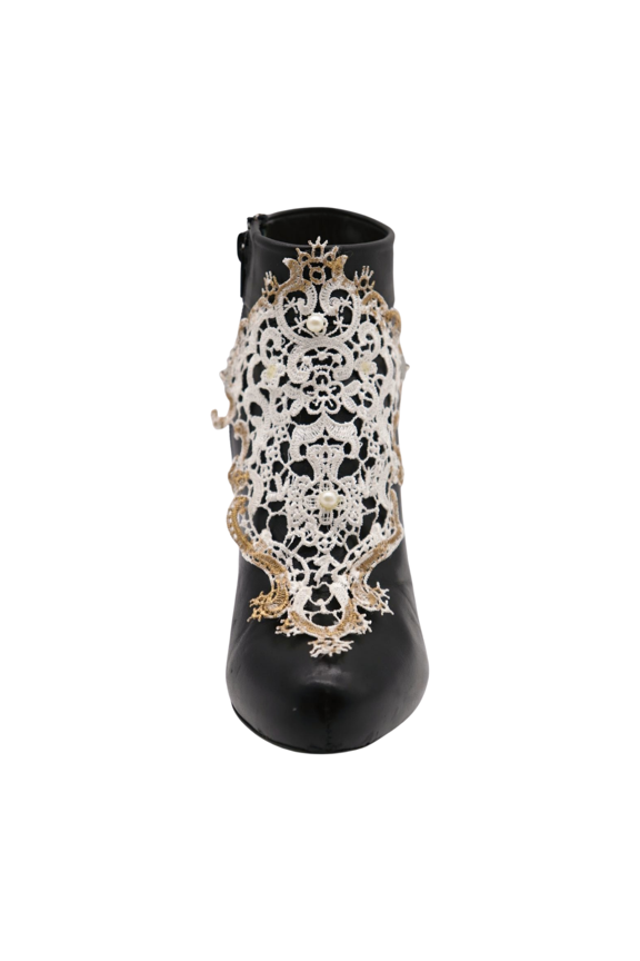 Women Boot Chain Bracelet Shoe Anklet Charm White Lace Strap Wrap Band Pearl Beads Fashion Jewelry z269