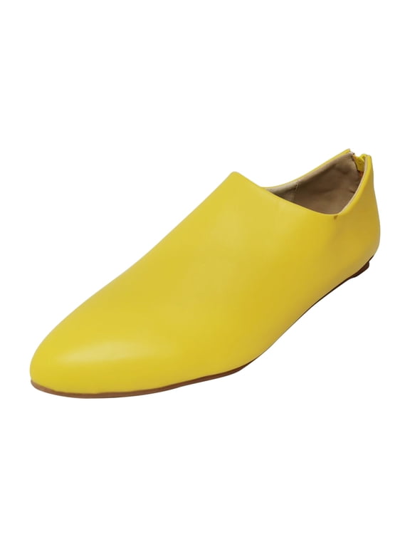 Women Booties Solid Color Casual Lightweight Zip Flat Booties Pointed Toe Ankle Boots,Yellow Boots women size 7