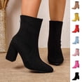 thumbnail image 1 of Women Boots Casual Dressy Chunky Heel Round Toe Zipper Ankle Boots Fall Winter Trendy Comfortable Versatile Booties Daily Wear Dress Shoes for Women, 1 of 10