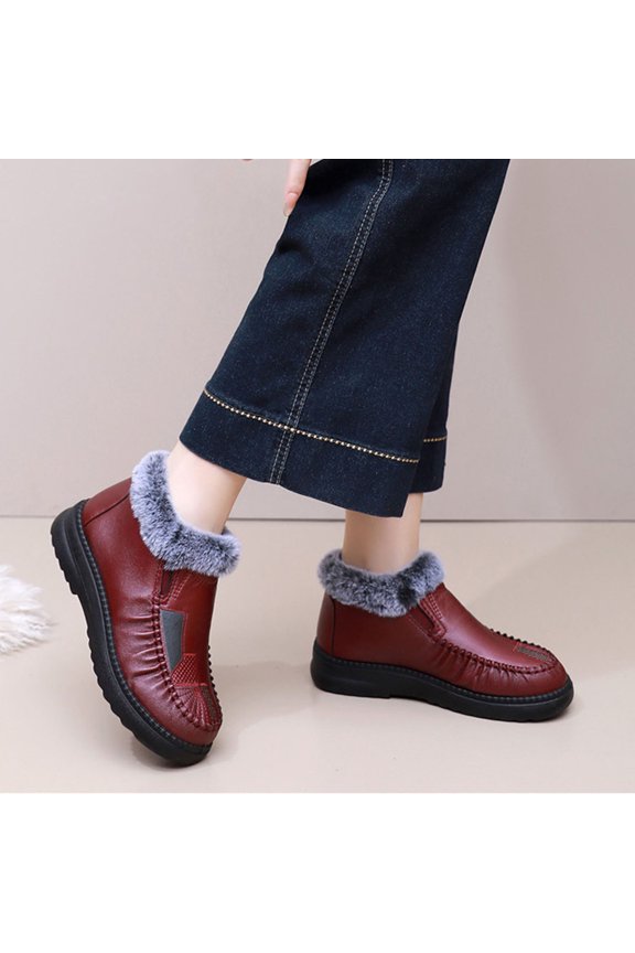 Women Boots Fashion Pattern Vintage Simple Embroidery Thickened Warm And Winter Comfortable Casual Shoes