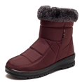 thumbnail image 1 of Women Boots Snow Fur Women Shoes Zipper Platform Fashion Shoes for Women Ankle Boots Waterproof Flat Botas Mujer Winter Shoes (Red,36), 1 of 7