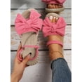 thumbnail image 1 of Women Bow Decor Flat Sandals  Vacation Polyester Two-way Wear Sandals, 1 of 7