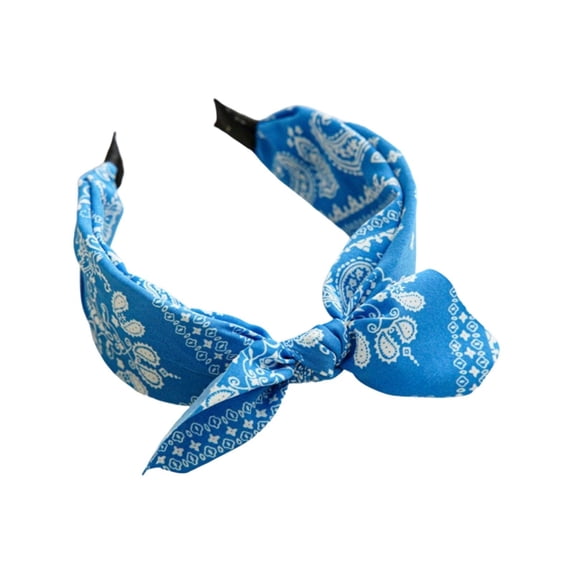 Women Bow Headband Wide Print Knot Twist Hair Headband Soft Stretch Cute Everyday Headband