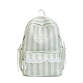 thumbnail image 1 of Women Bow Print Backpack with Lace Trim, Large Capacity Multi-Pockets School Bag for Travel Outdoor (Green 430*300*130), 1 of 9