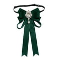 thumbnail image 1 of Women Bow Tie Shirt Neck Ribbon Rhinestone Decor Adjustable Collar Tie for Girls Office Party Wear, 1 of 9