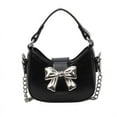 thumbnail image 1 of Women Bowknot Shoulder Bag Chain Strap Crossbody Bag PU Leather Messenger Bag, 1 of 21