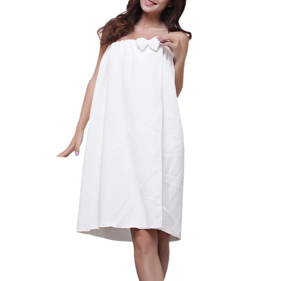 Women Bowknotr Shower Robe Bath Towel Microfibe SPA Absorbent Body Wrap Towel