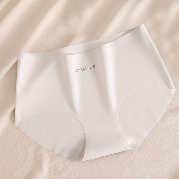 Women Boxers Briefs Womens Seamless Underwear Thin Mid Waist Panties Women Underwear Cotton White M