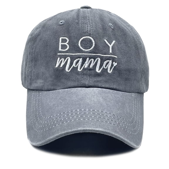 Women Boy Mama Hat, Washed Adjustable Embroidery Mom Baseball Cap