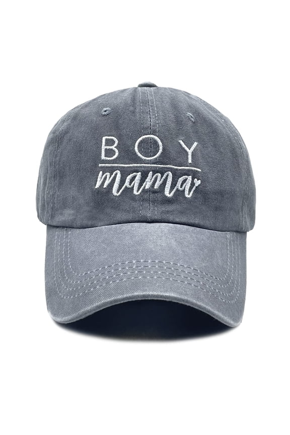 Women Boy Mama Hat, Washed Adjustable Embroidery Mom Baseball Cap
