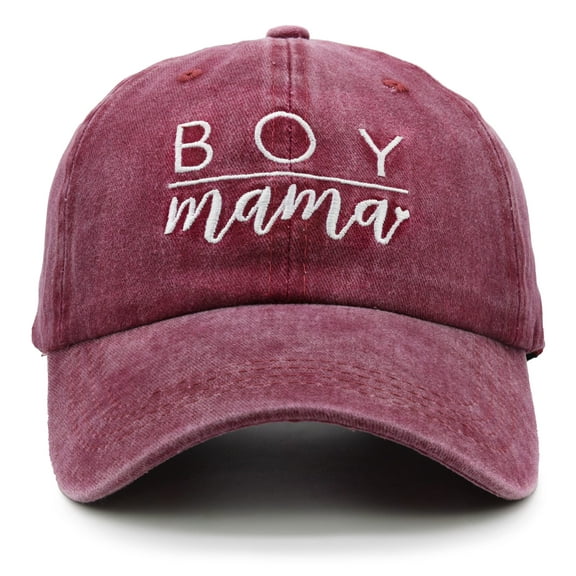 Women Boy Mama Hat, Washed Adjustable Embroidery Mom Baseball Cap
