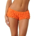 thumbnail image 1 of Women Boy Shorts Panties Solid Color Breathable Ruffles Lingerie Underwear Elastic Boxer Briefs with Bow for Ladies, 1 of 2