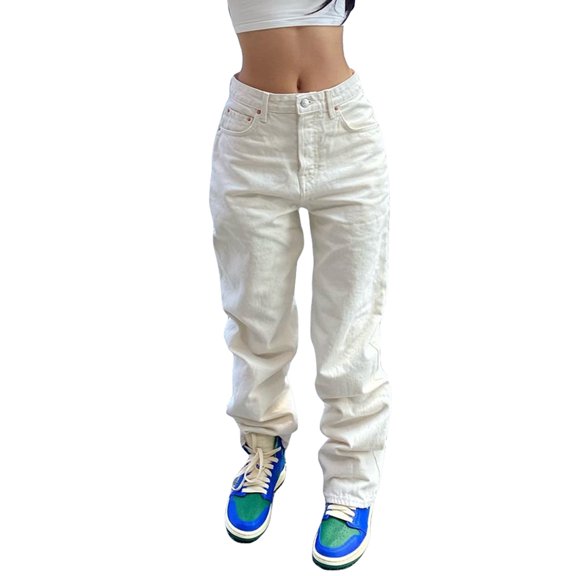 Women Boyfriend Baggy Jeans High Waisted Wide Leg Distressed Denim Pants Vintage Casual Streetwear Trousers