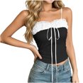 thumbnail image 1 of Women Bra Camisole, Lace Crop Sleeveless Padded Tank Top, Trendy Outdoor Summer Slim Fit Undershirts, 1 of 6