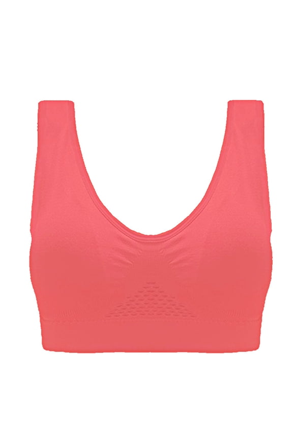 Women Bra Hollow Out Removable Pads Solid Color Seamless Japanese Korean Style Wire Free U Back Vest Brassiere for Daily Wear