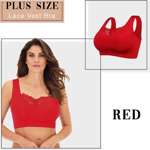 Women Bra Lingerie Seamless Plus Size OnePiece Elastic Comfort Vest Bra Underwear Bras for Women Plus Size Full Coverage Coolcomfort T Shirt Bra with Underwire for Heavy Breast LaceBras