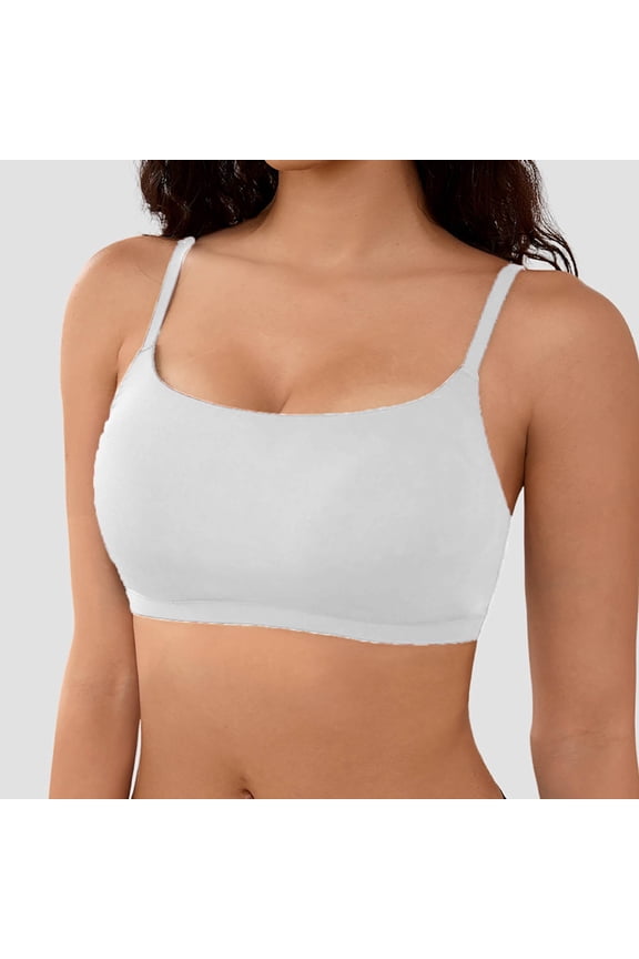 Women Bra Seamless Wireless Lette Comfortable Breathable Non Padded Sports Bras for Women White M