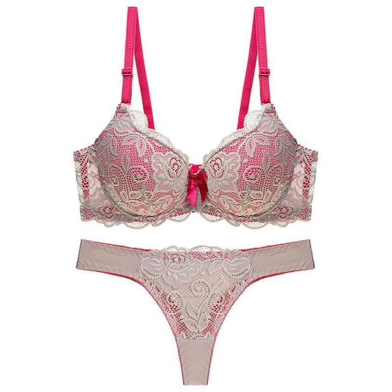Women Bra Set Lace Thong Hollow Out Underwear Panty Set Intimante Bra Brief