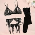 thumbnail image 1 of Women Bra and Panties Set Lingerie Set Sexy Lace Garter Belt Set Includes Bra Panties Stockings, 1 of 7